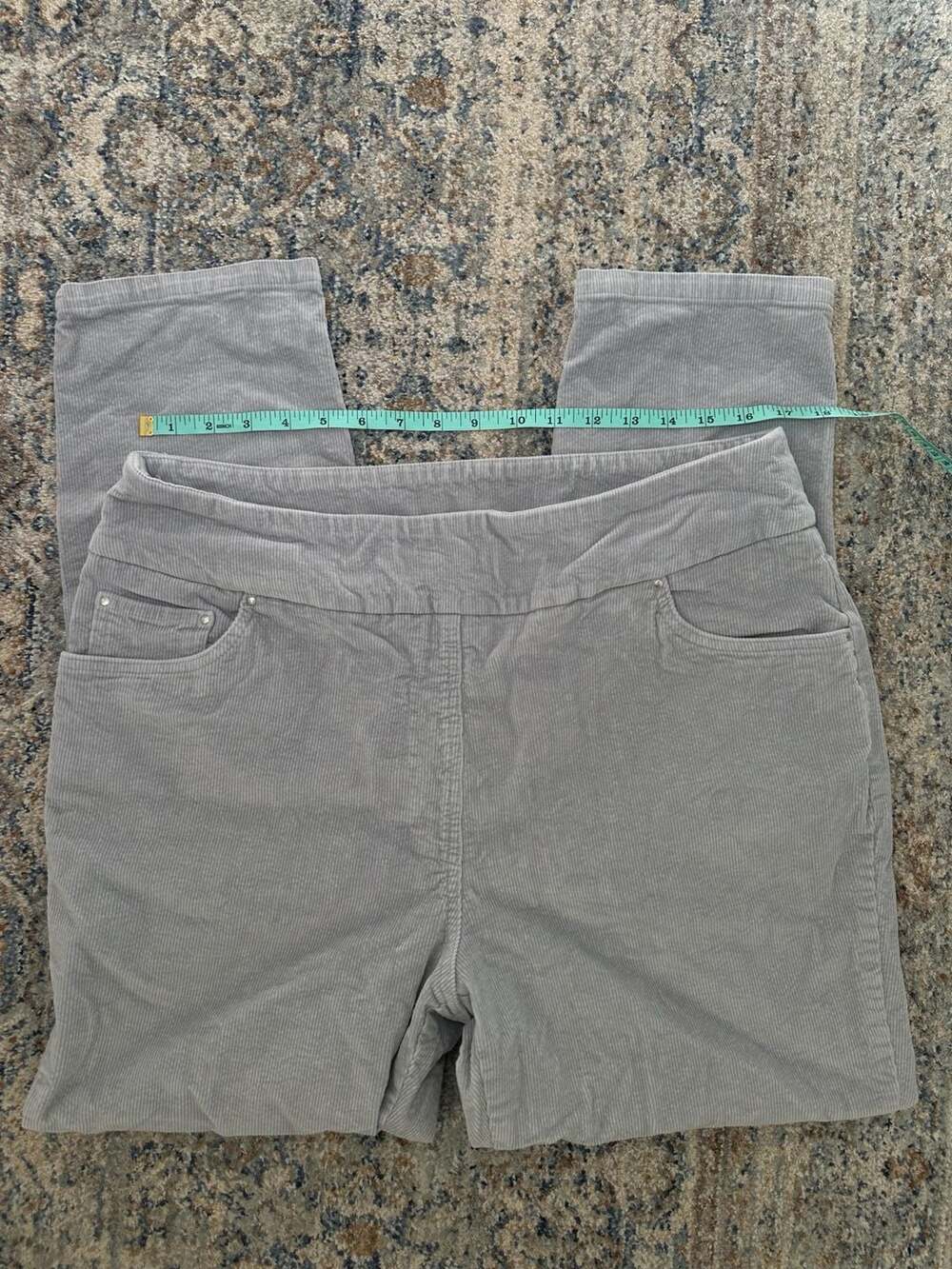 Blair Corduroy Pants Size 16W Gray Pull On Stretch Straight Leg